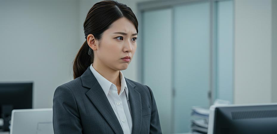 怒りに我を忘れそうになる女性