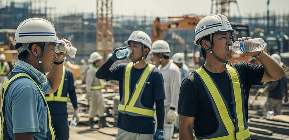熱中症対策で定期的に水を飲む習慣を決めている企業