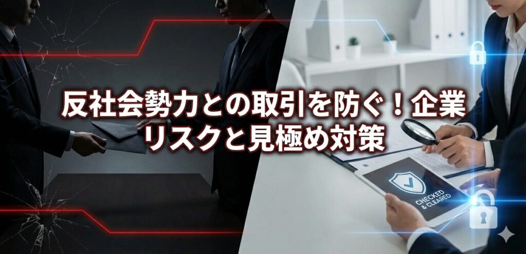 反社会勢力との取引を防ぐ！企業リスクと見極め対策