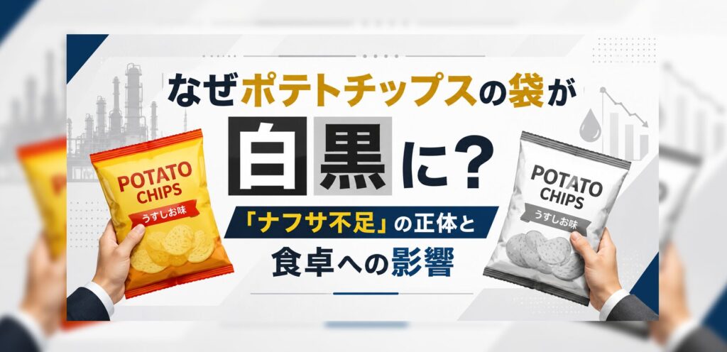 なぜポテトチップスの袋が白黒に？「ナフサ不足」の正体と食卓への影響