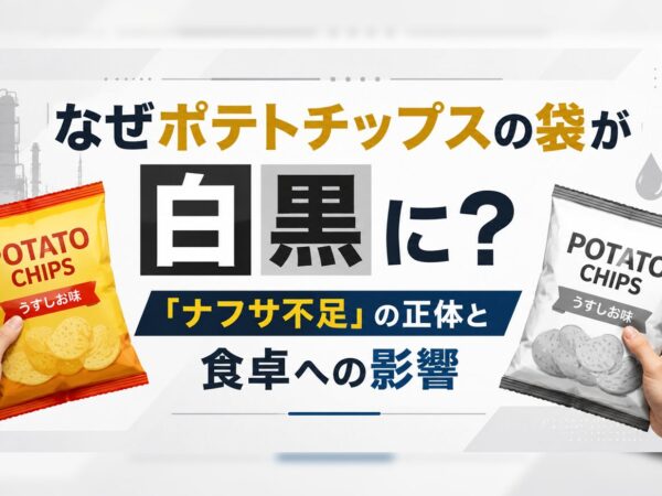 なぜポテトチップスの袋が白黒に？「ナフサ不足」の正体と食卓への影響