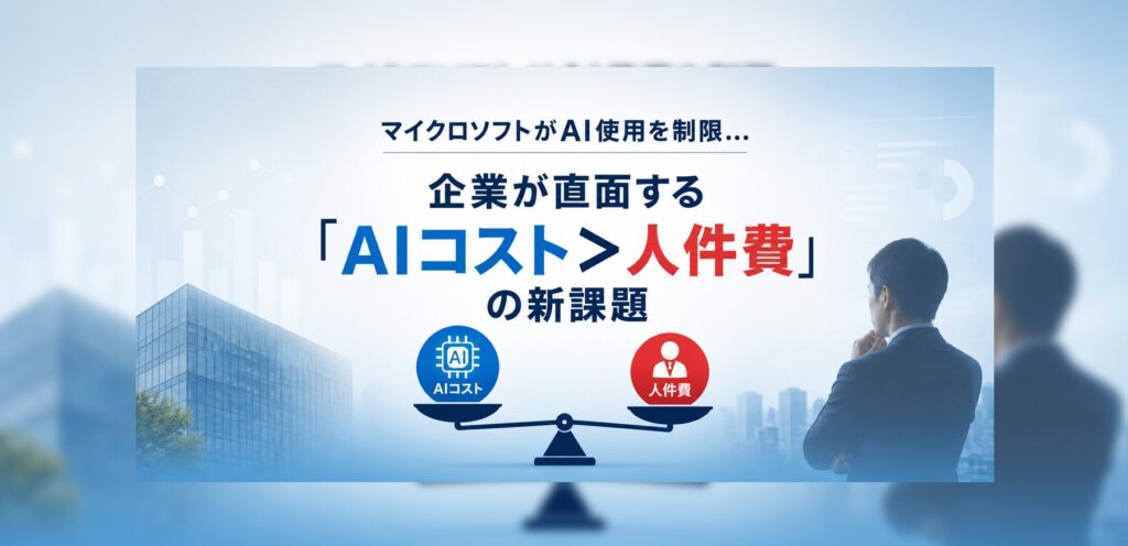 マイクロソフトがAI使用を制限...企業が直面する「AIコスト＞人件費」の新課題