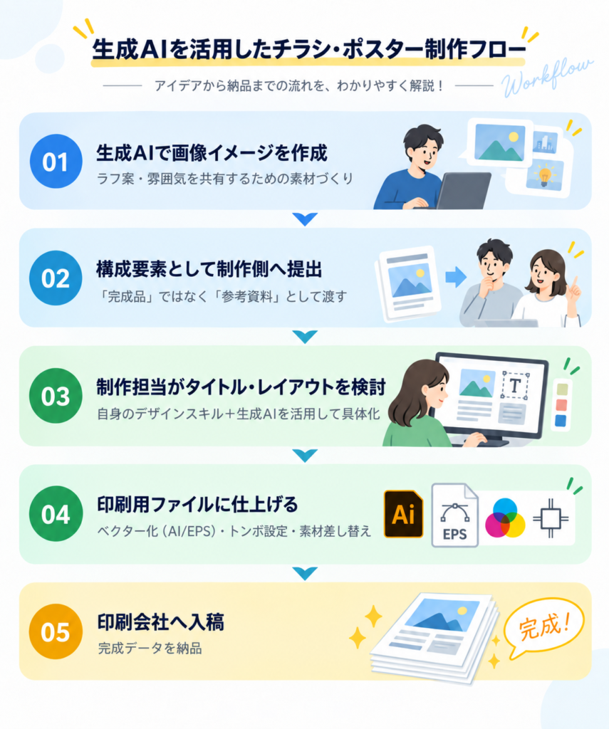 生成AIを活用したチラシ・ポスターの制作フロー